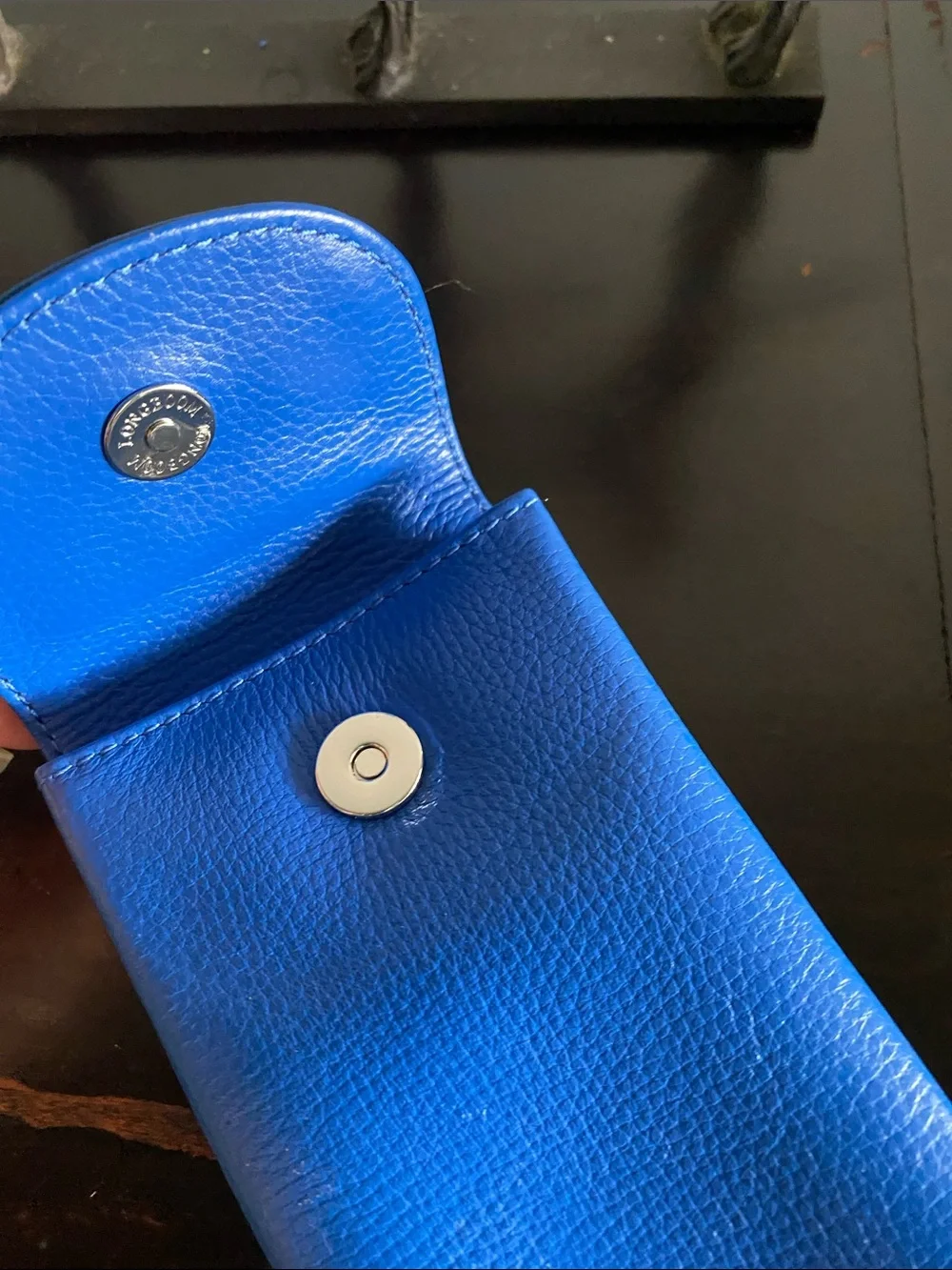 Blue leather Double Eyeglass case